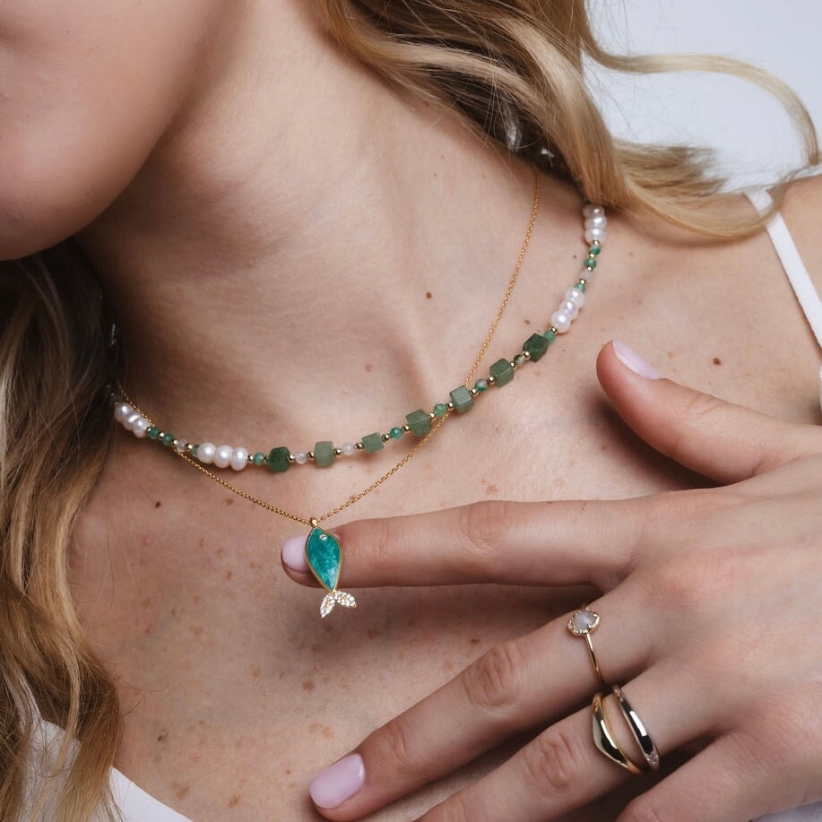 Little Fish and Pearl Beaded Necklace Bundle