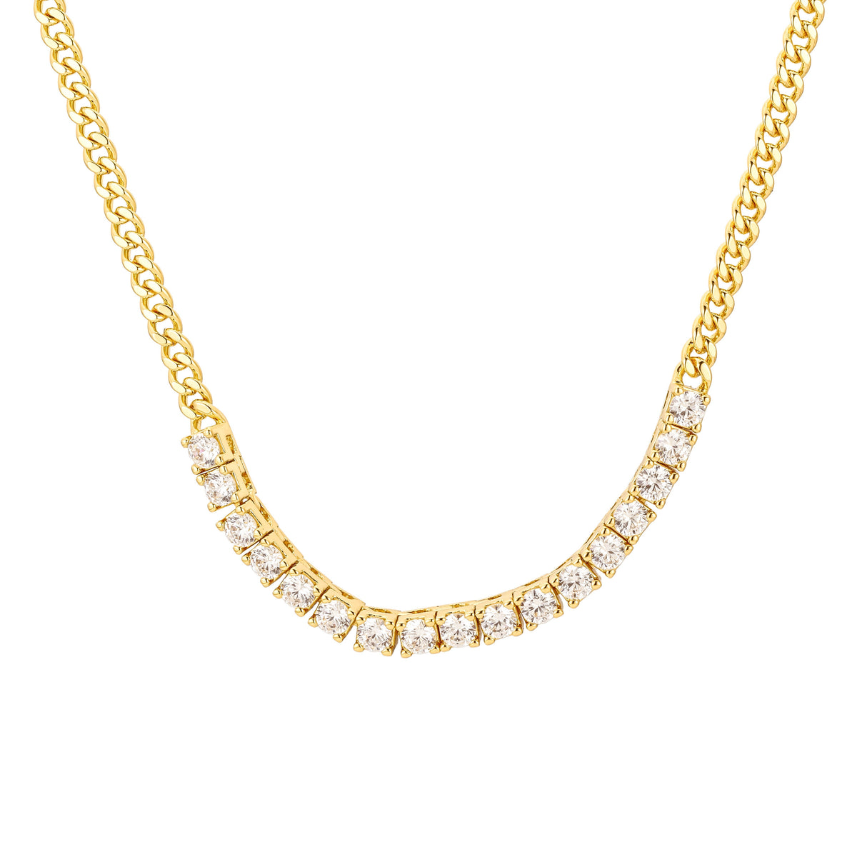 Tennis Bold Curb Necklace