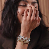Motif Bangle with Engravable Charm