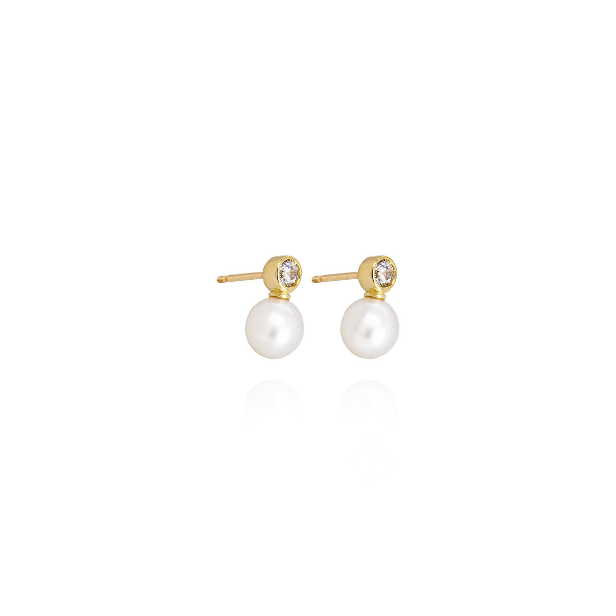 10K Pearl Drop Studs