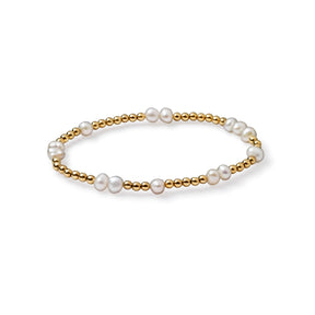 Asymmetrical Bead Bracelet With Pearls