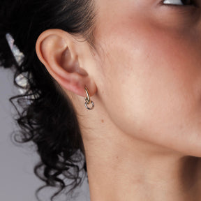 Loop Drop Mixed Metal Huggies