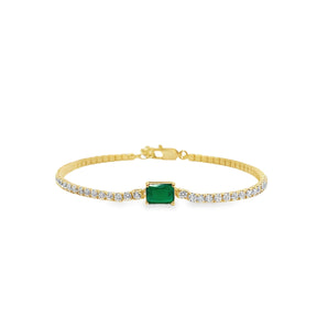 Mini Tennis Bracelet with Emerald