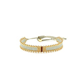 Gold and Pastel Woven Bead Bracelet