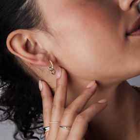 Loop Drop Mixed Metal Huggies