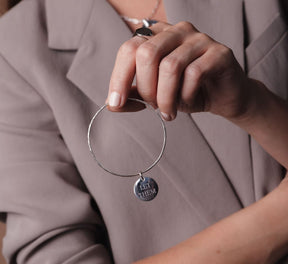 Motif Bangle with Engravable Charm