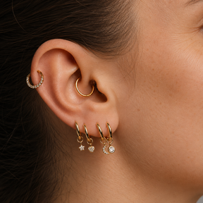 Taylor Single Tiny Hoop with Charm