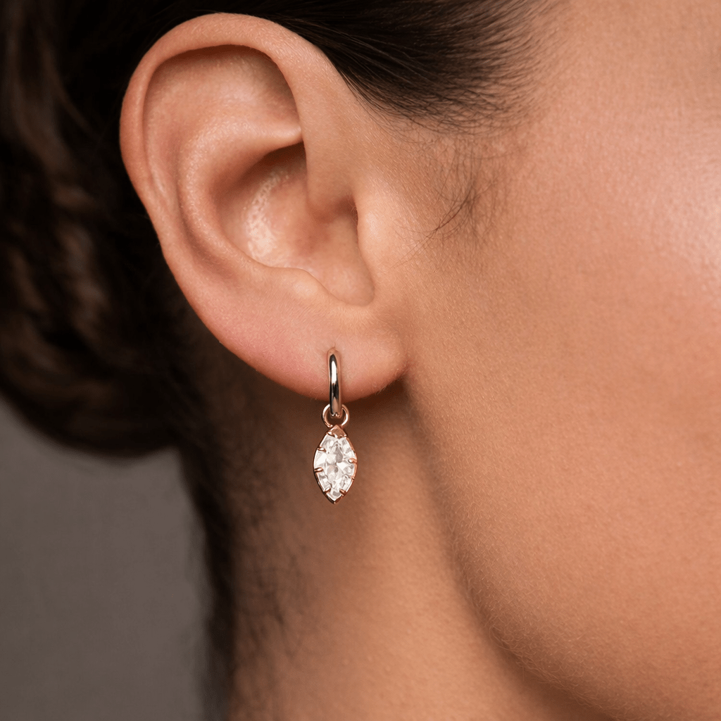 Sparkly Marquise Single Hoop Charm
