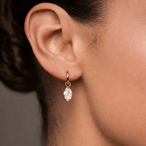 Sparkly Marquise Single Hoop Charm