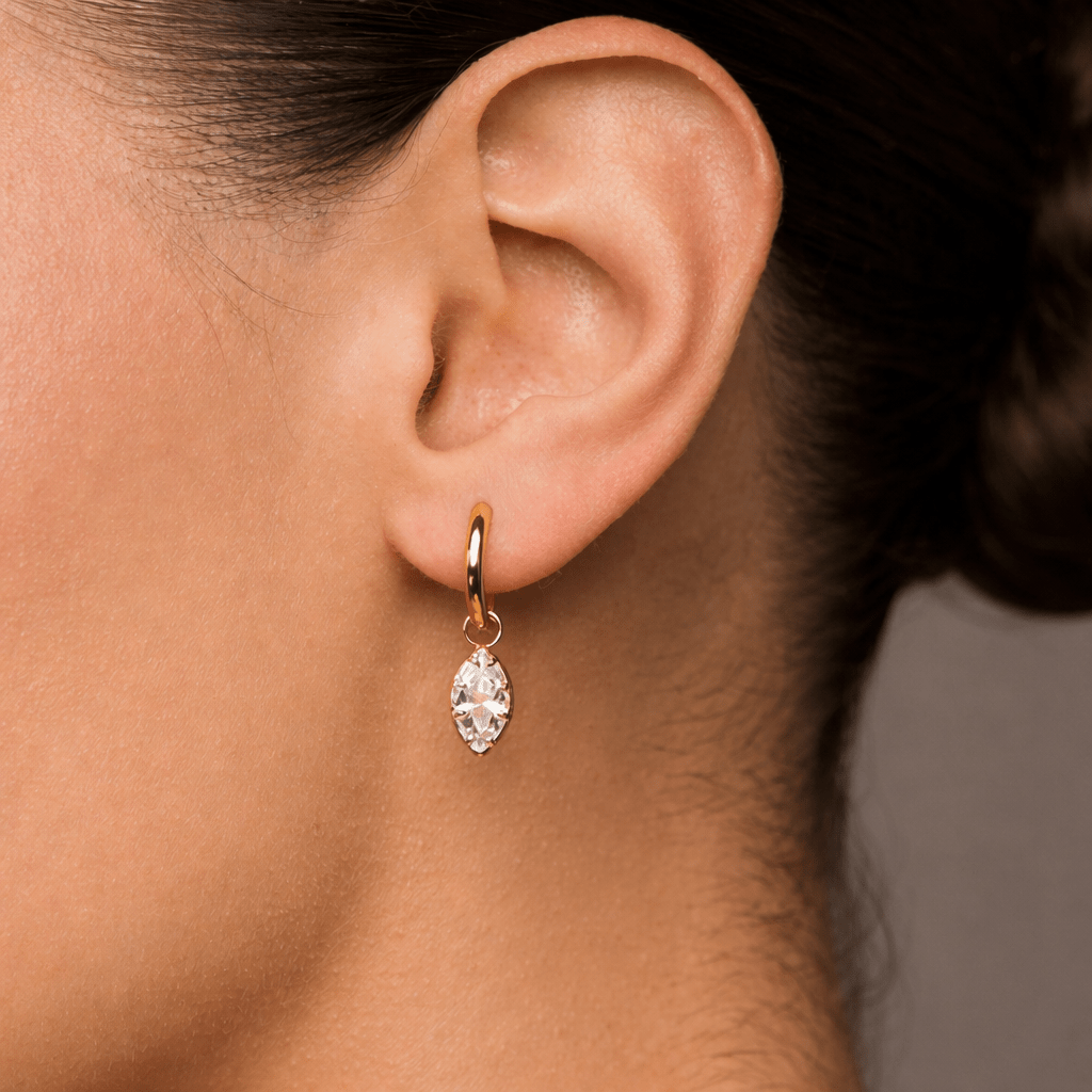 Sparkly Marquise Single Hoop Charm