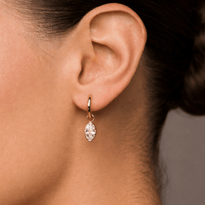 Sparkly Marquise Single Hoop Charm