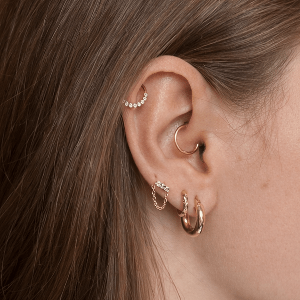 Pavé Chain Link Stud- Single