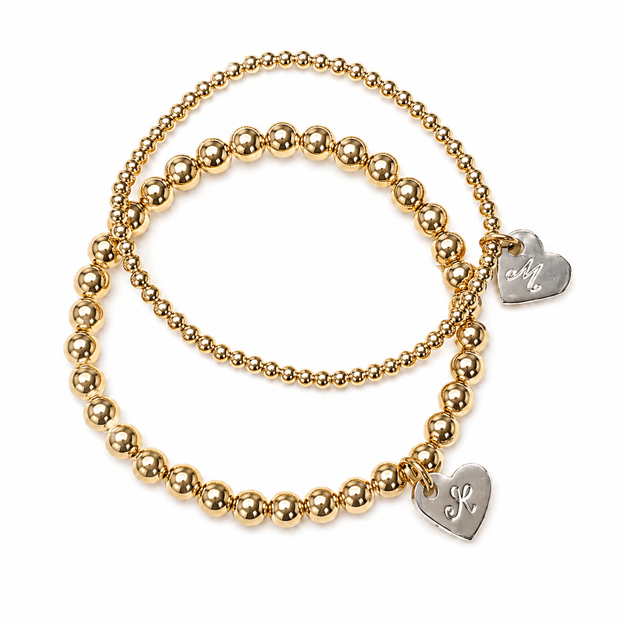 Bundle & Save 15% off- Chunky Mixed Metal Heart 5mm Bracelet