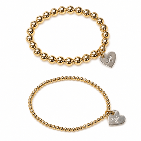 Bundle & Save 15% off- Chunky Mixed Metal Heart 5mm Bracelet