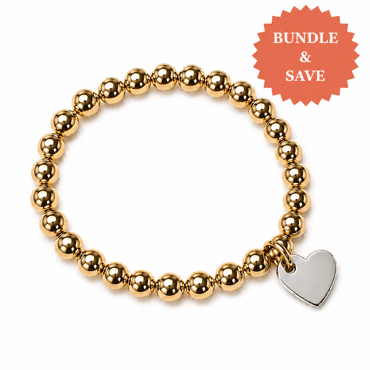 Bundle & Save 15% off- Chunky Mixed Metal Heart 5mm Bracelet