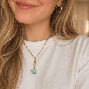 Flower Charm - Turquoise
