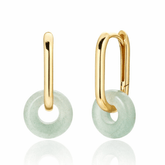 Two-In-One Gemstone Rectangle Hoops