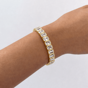 Emerald Cut Tennis Stretchy Bracelet