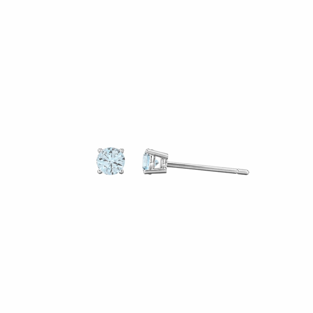 Round Blue Topaz Single Stud