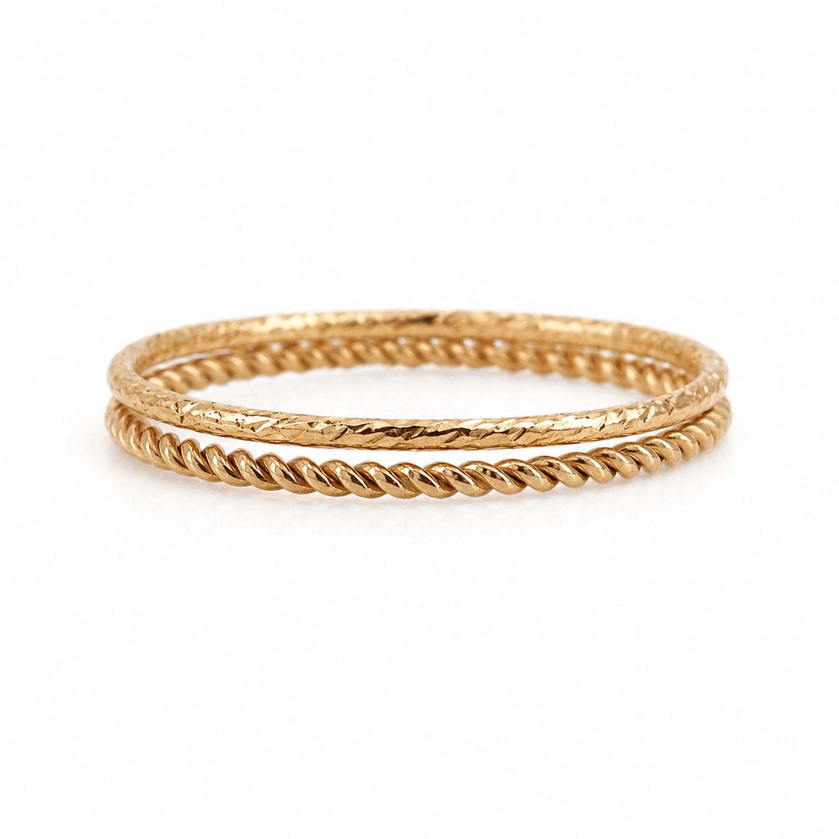 Double Stacking Texted Rings