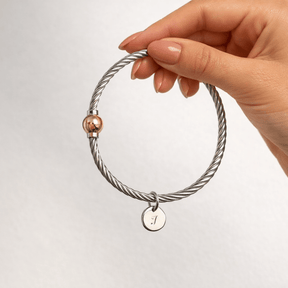 Mixed Metal Cable Bangle Bracelet