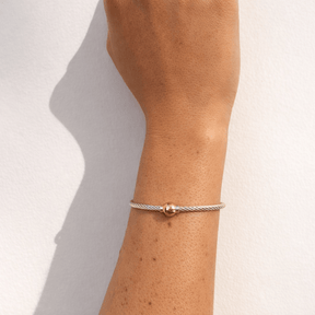 Mixed Metal Cable Bangle Bracelet