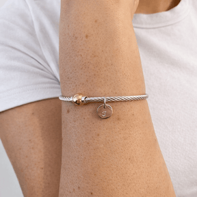 Mixed Metal Cable Bangle Bracelet