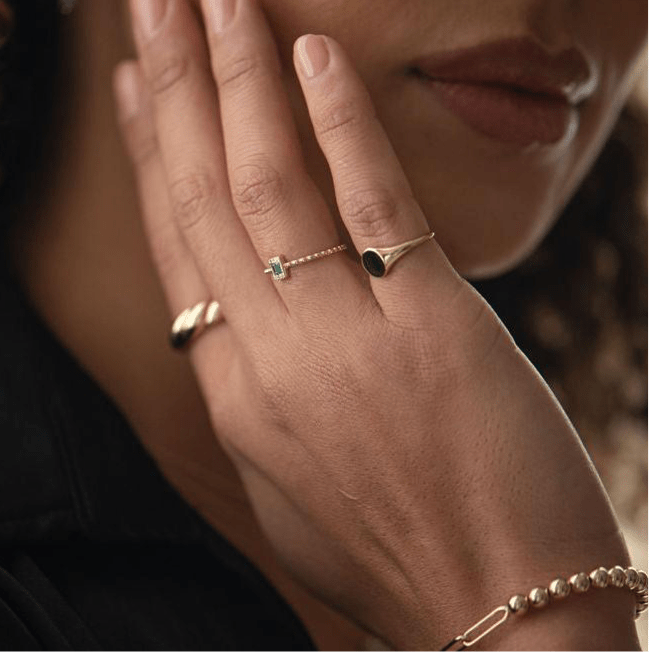 14k Gold Lenny Signet Ring