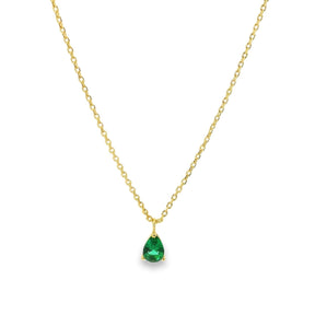 Pear Shape Emerald Drop Choker