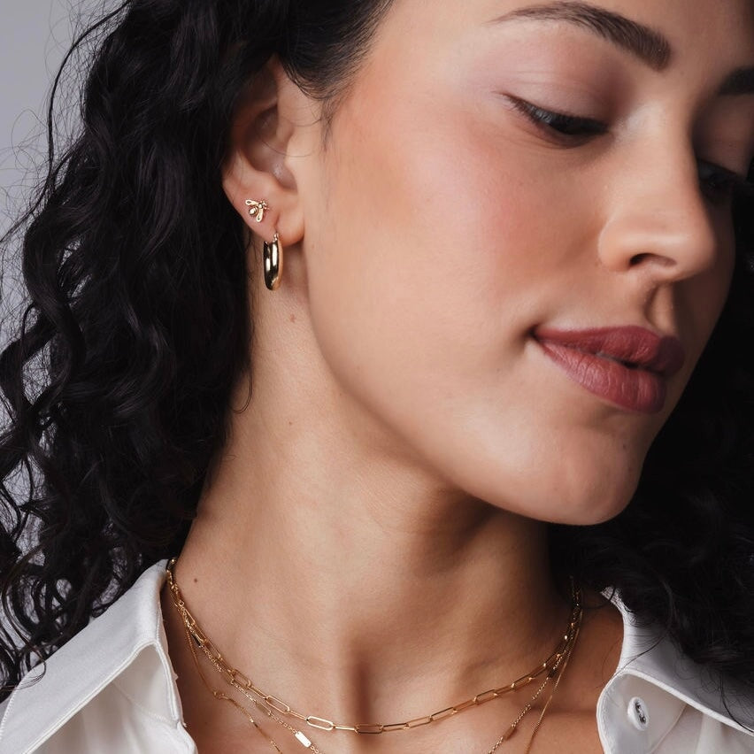 10K Gold Bethany Thick Hollow Hoops