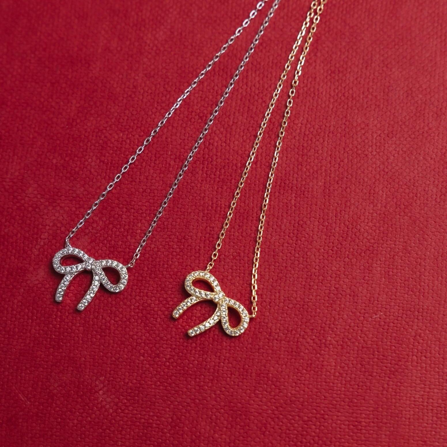 Sparkly Bow Necklace