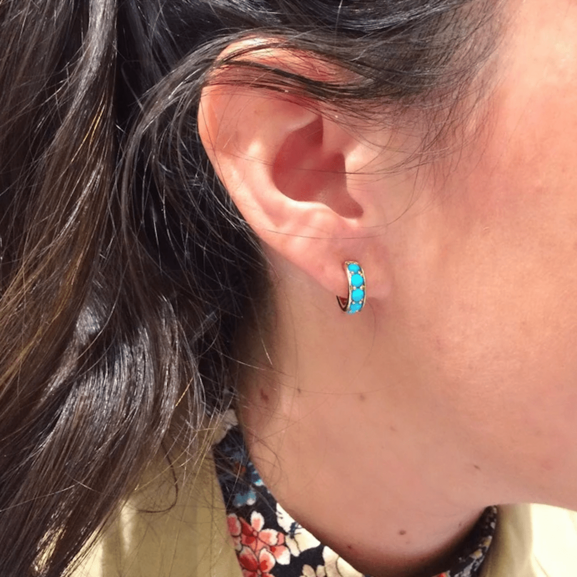 Mini Turquoise Huggies