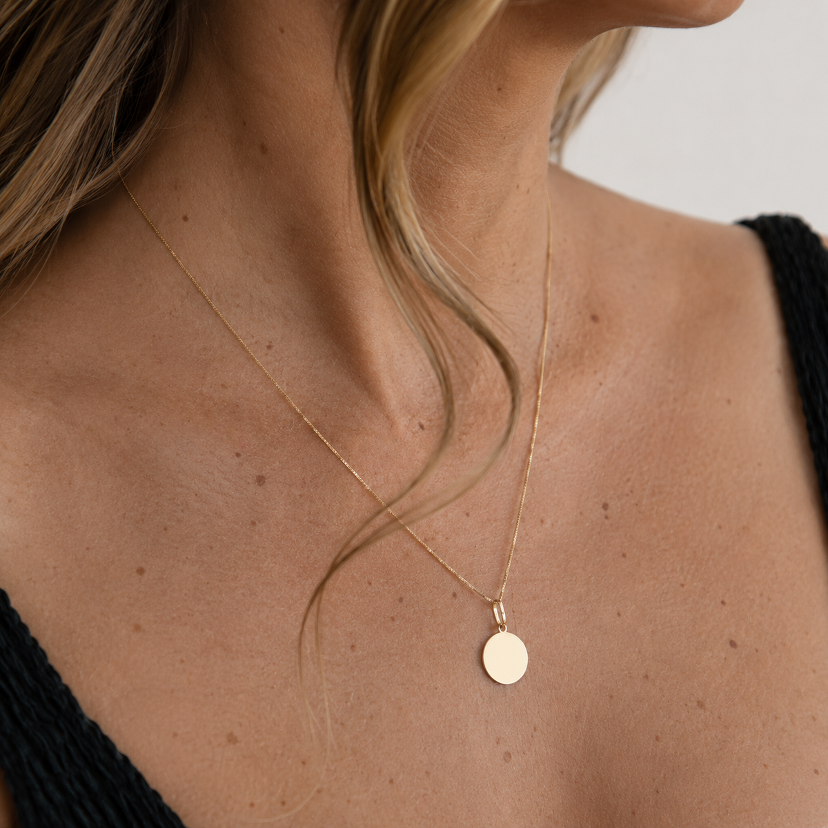 10K Gold Engravable Small Round Charm