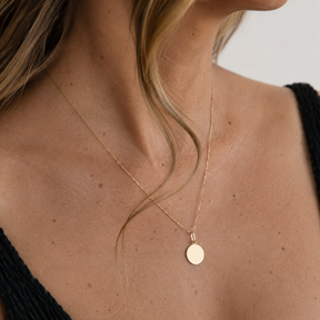 10K Gold Engravable Small Round Charm