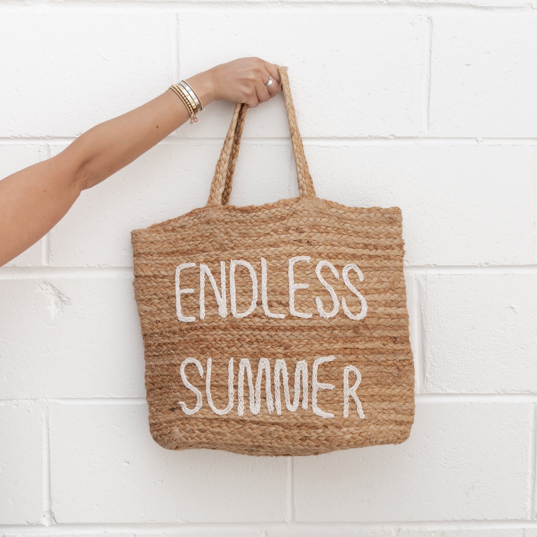 Endless Summer Jute Tote Bag