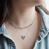 Ava Pavé Heart Necklace