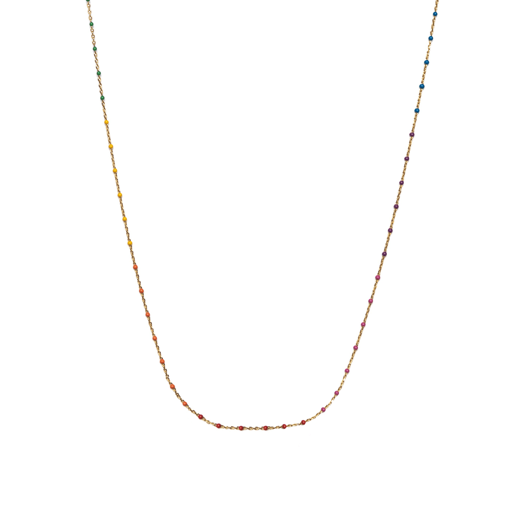 Rainbow Enamel Bead Necklace