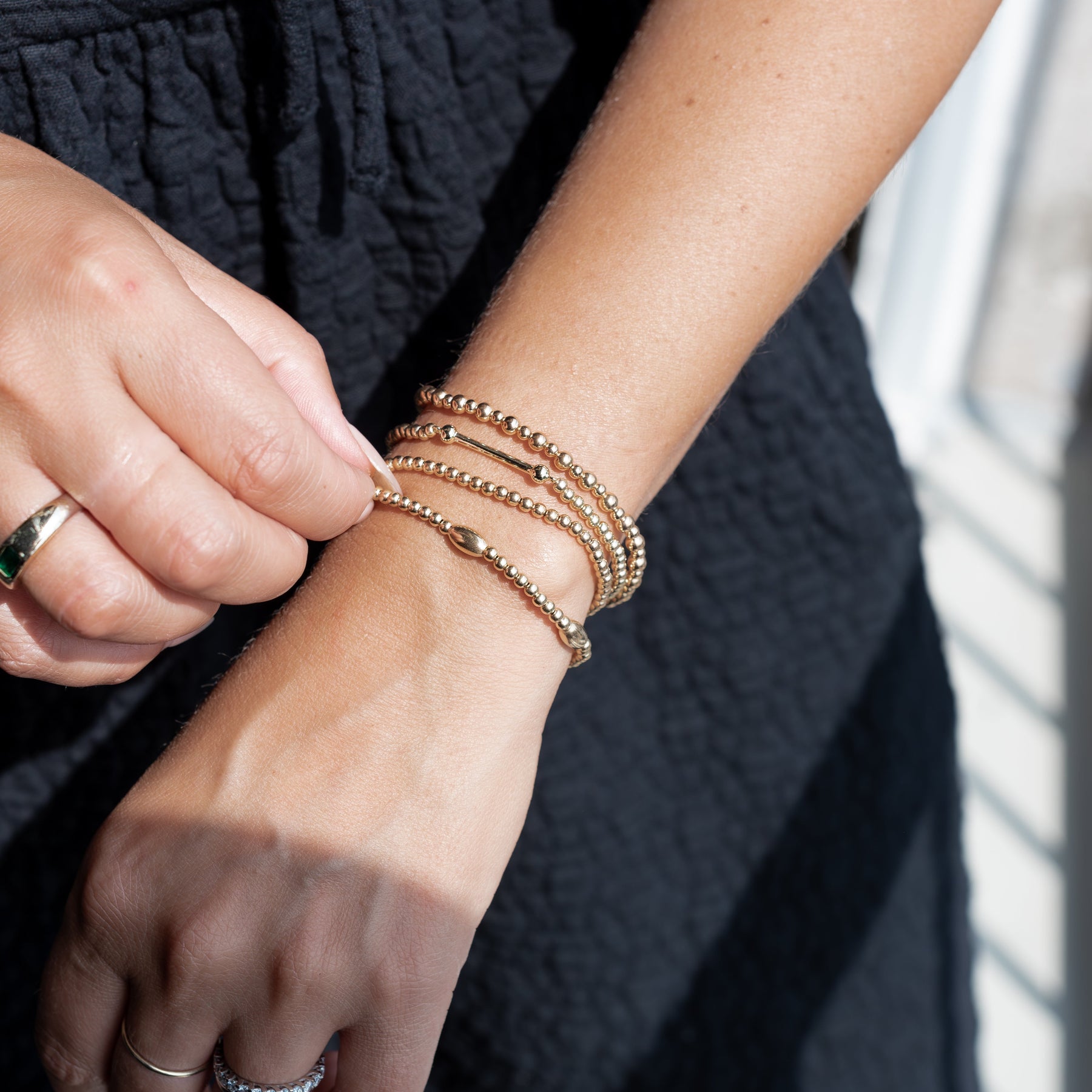 3mm Bead Bracelet with Bar