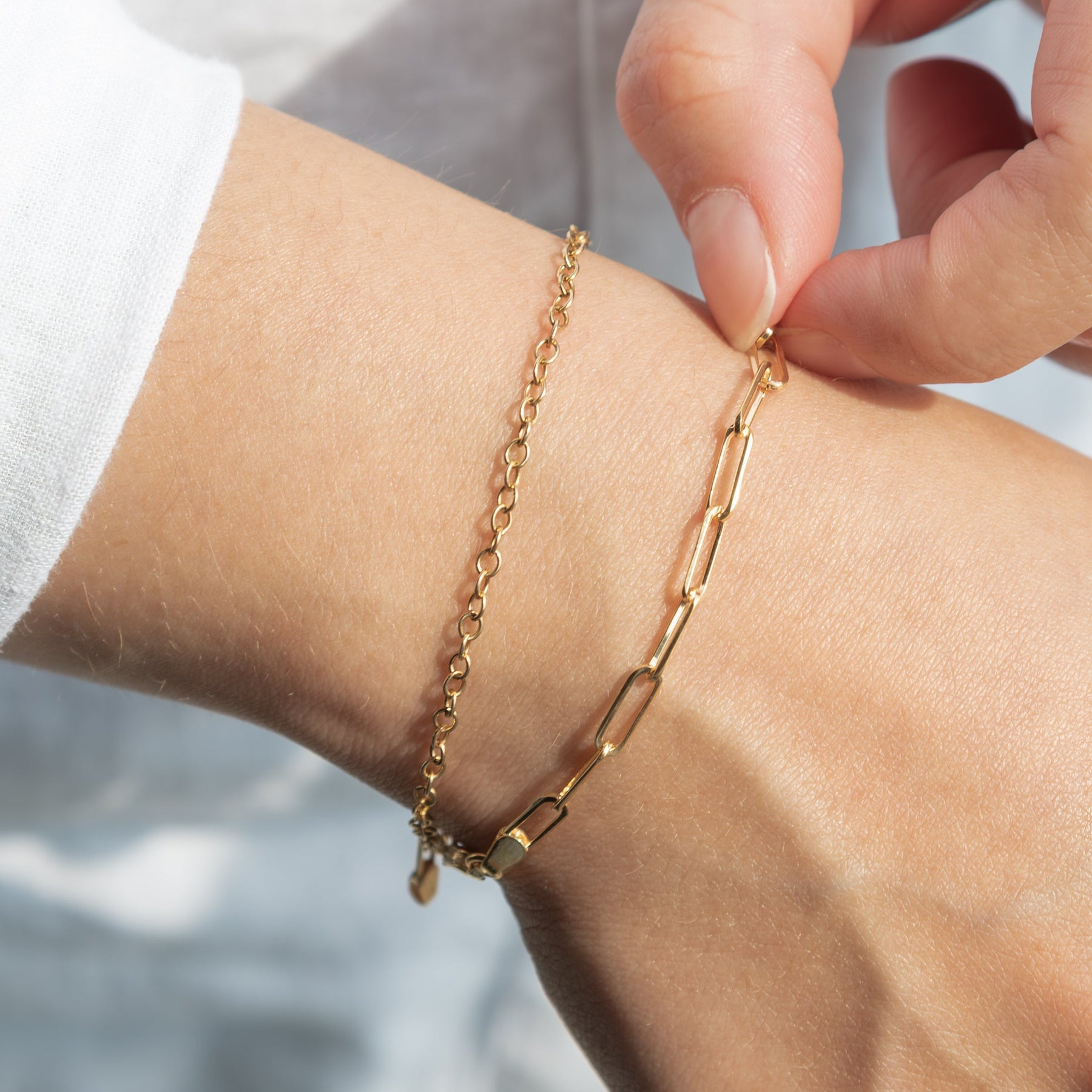 10K Gold Large Paperclip Bracelet