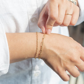 10K Gold Large Paperclip Bracelet