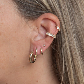 10K Gold Bethany Thick Hollow Hoops