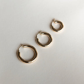 10K Gold Bethany Thick Hollow Hoops