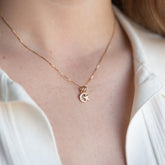 14K Gold Moon Charm