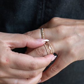 14K Gold Sparkly Beaded Ring