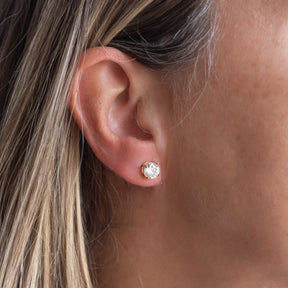 Round Cut Stud Earrings