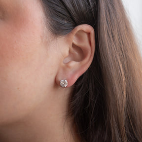 Round Cut Stud Earrings