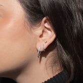 Crossover Pavé Set Huggies