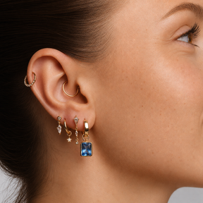 Flat back Single Bezel Set Drop - 2 stones