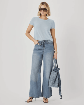 Pastel Cashmere Blend Short Sleeve Sweater