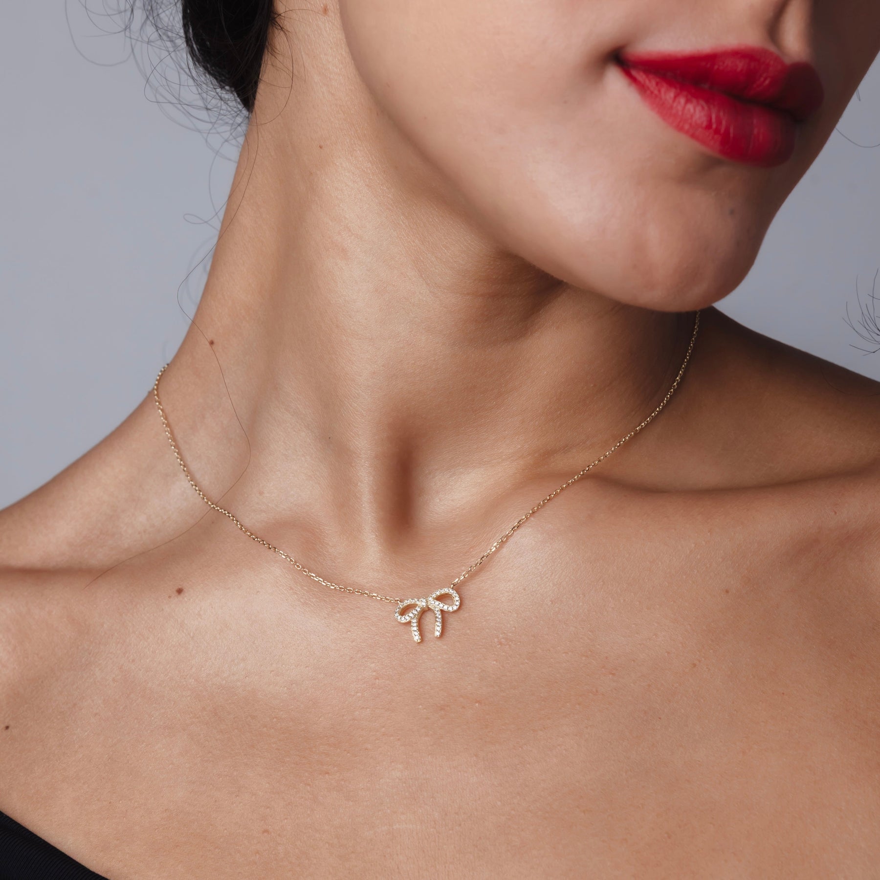 Sparkly Bow Necklace